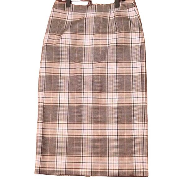 Halogen Lined Back Zip Plaid Pencil Skirt Sz 6 in Black Multi Lillian Check NWT - Picture 1 of 7